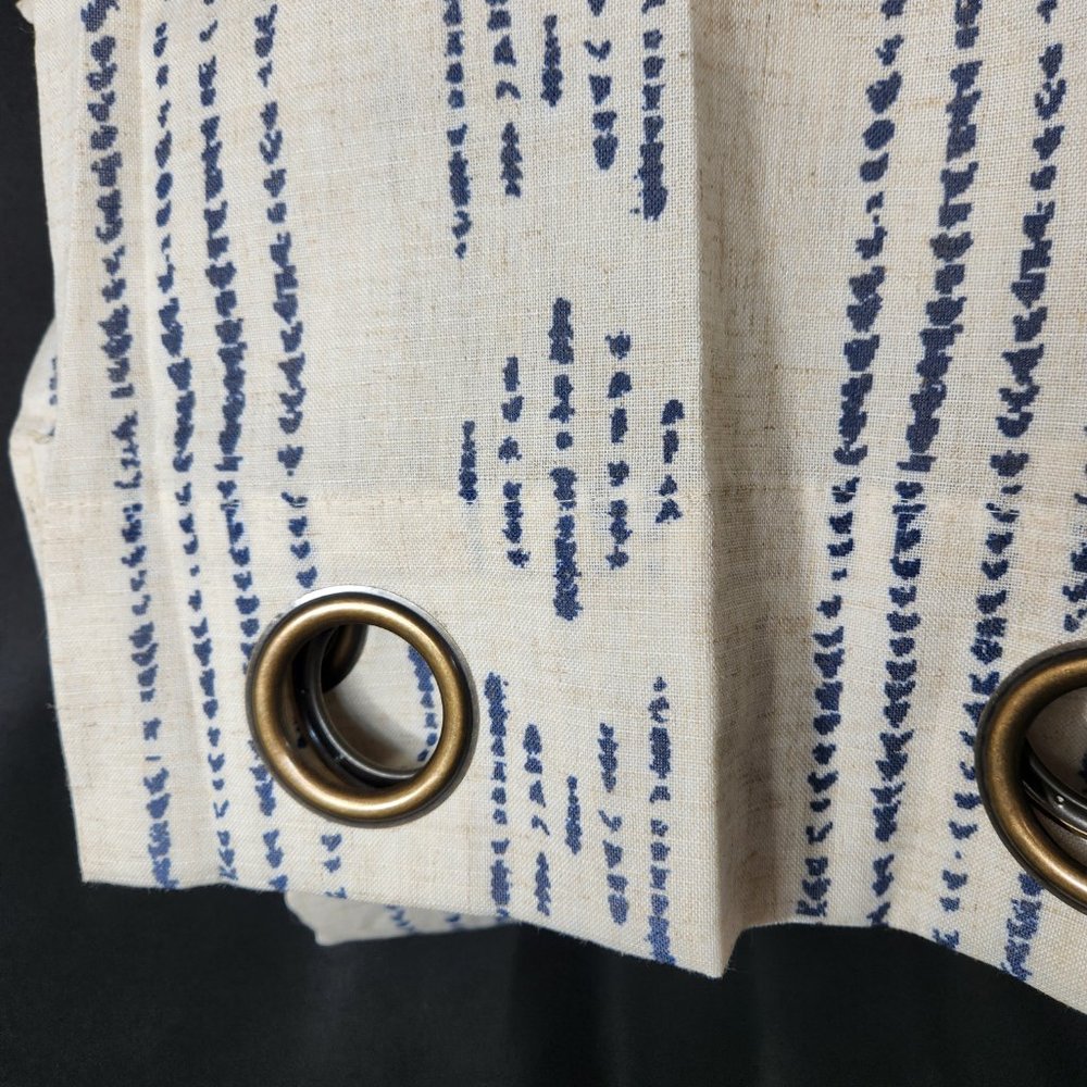 NWOT Boho Casual Linen Blend Grommet Top Curtain Panel Pair, 52x84 (001) - Picture 3 of 5